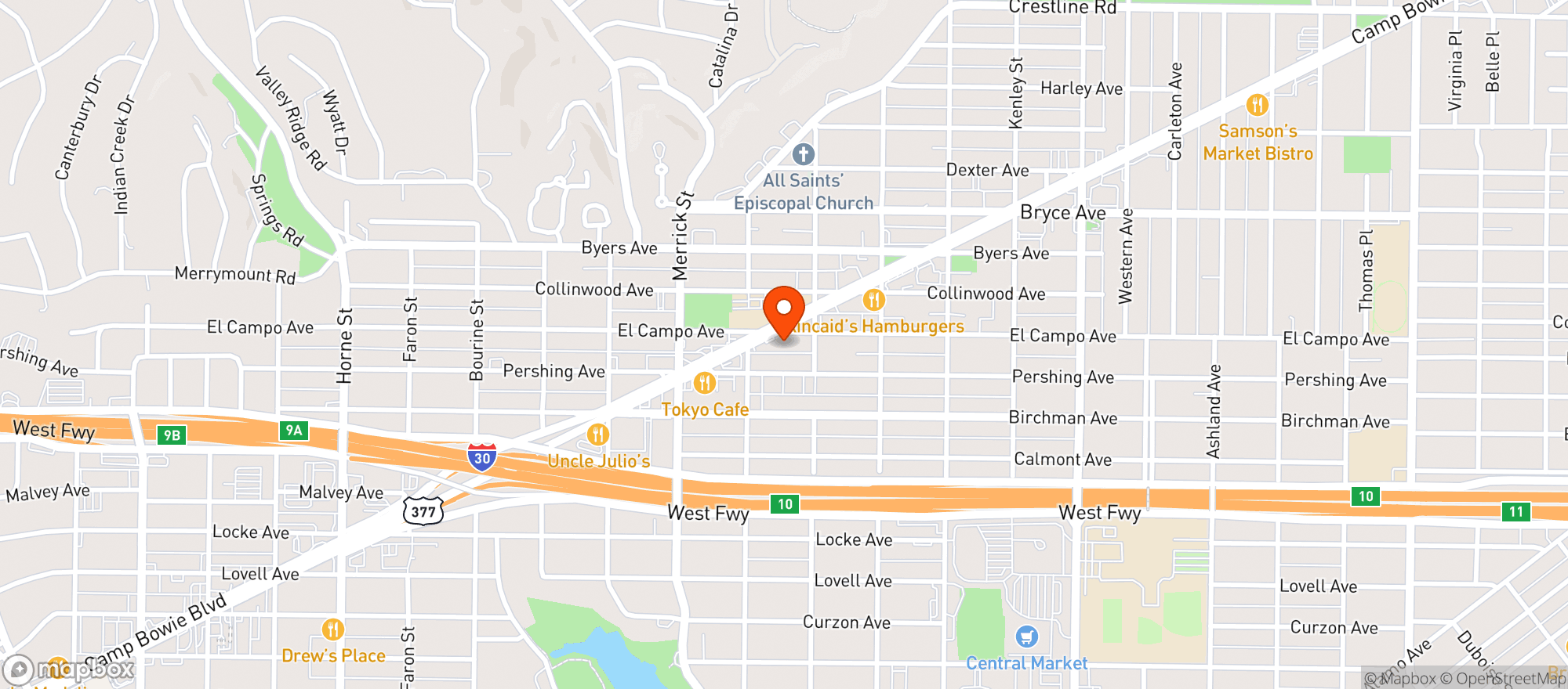 Map showing Old Texas Brewing Co