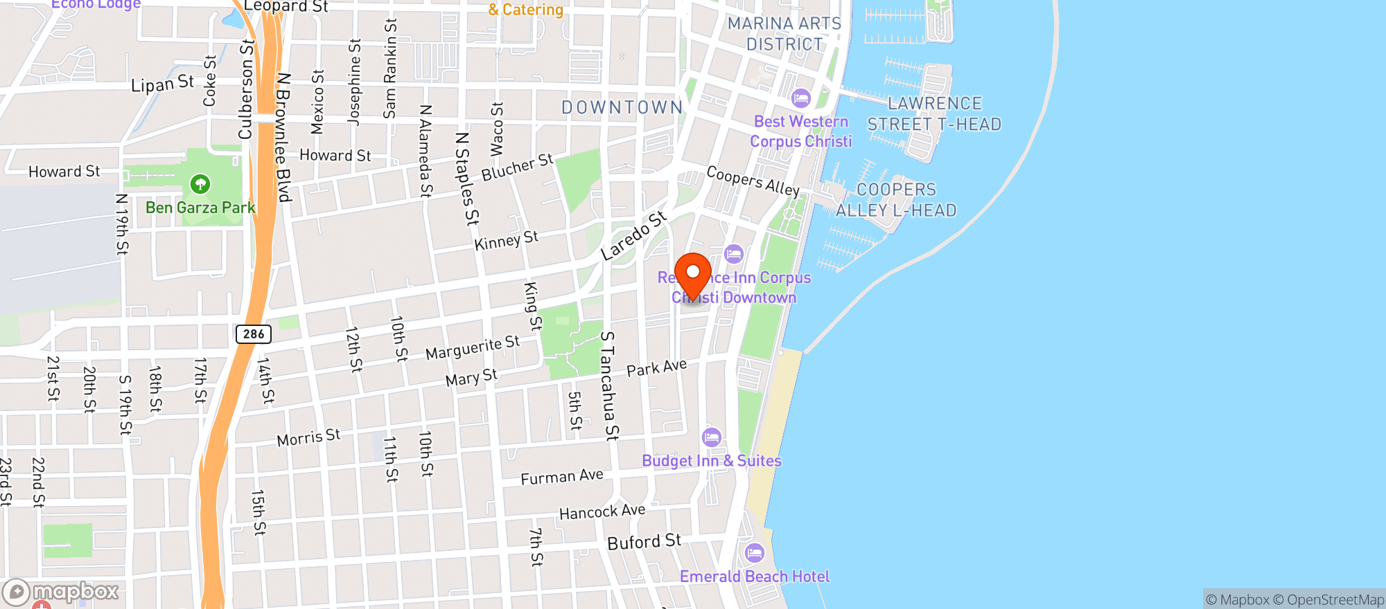 Map showing Nueces Brewing Co.