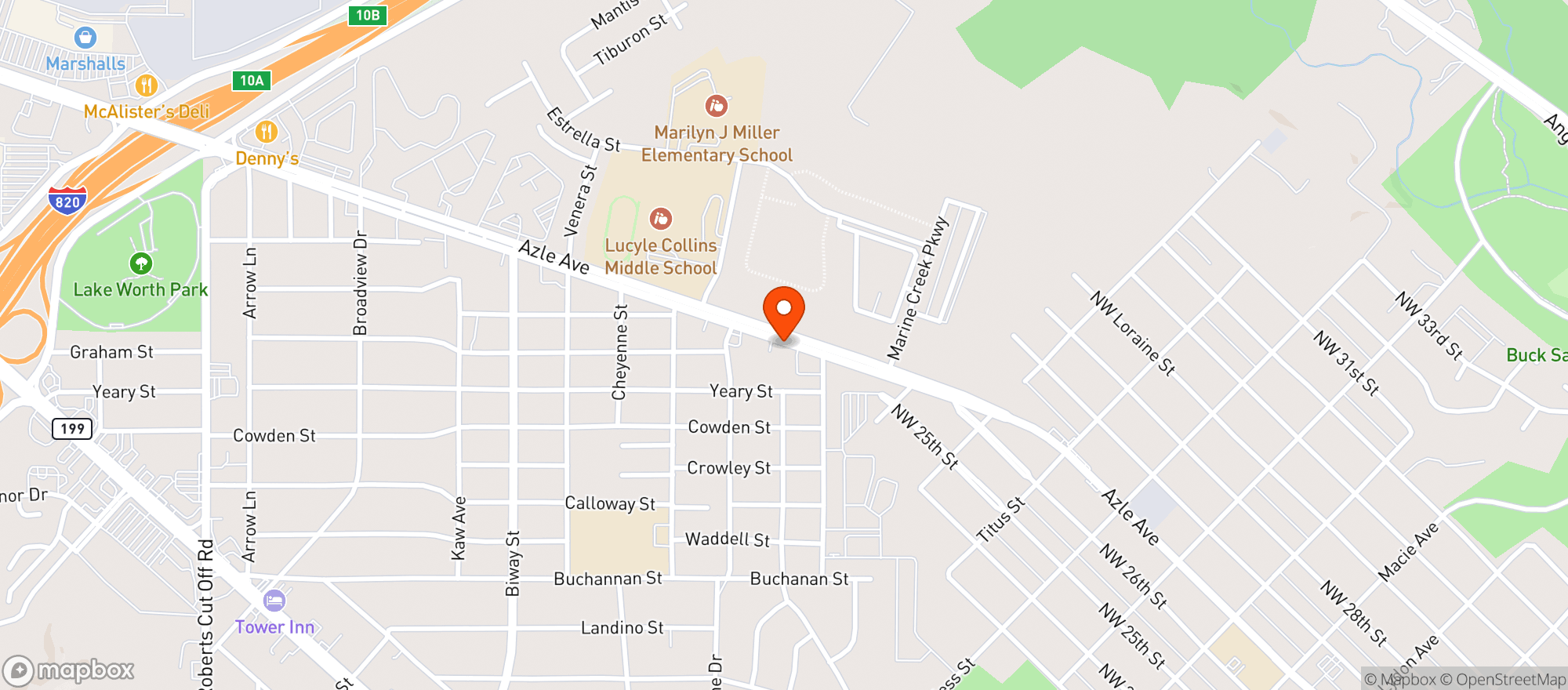 Map showing Pura Vida Mexican Kitchen