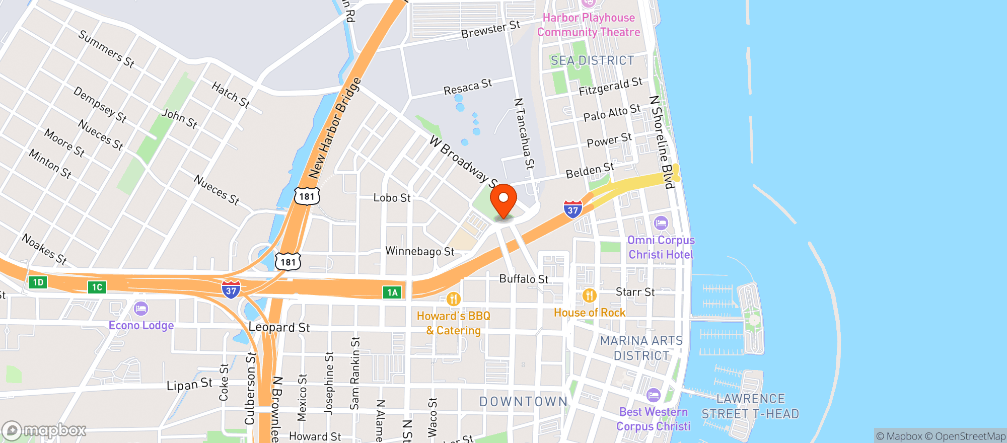 Map showing SPROUTS - CORPUS CHRISTI