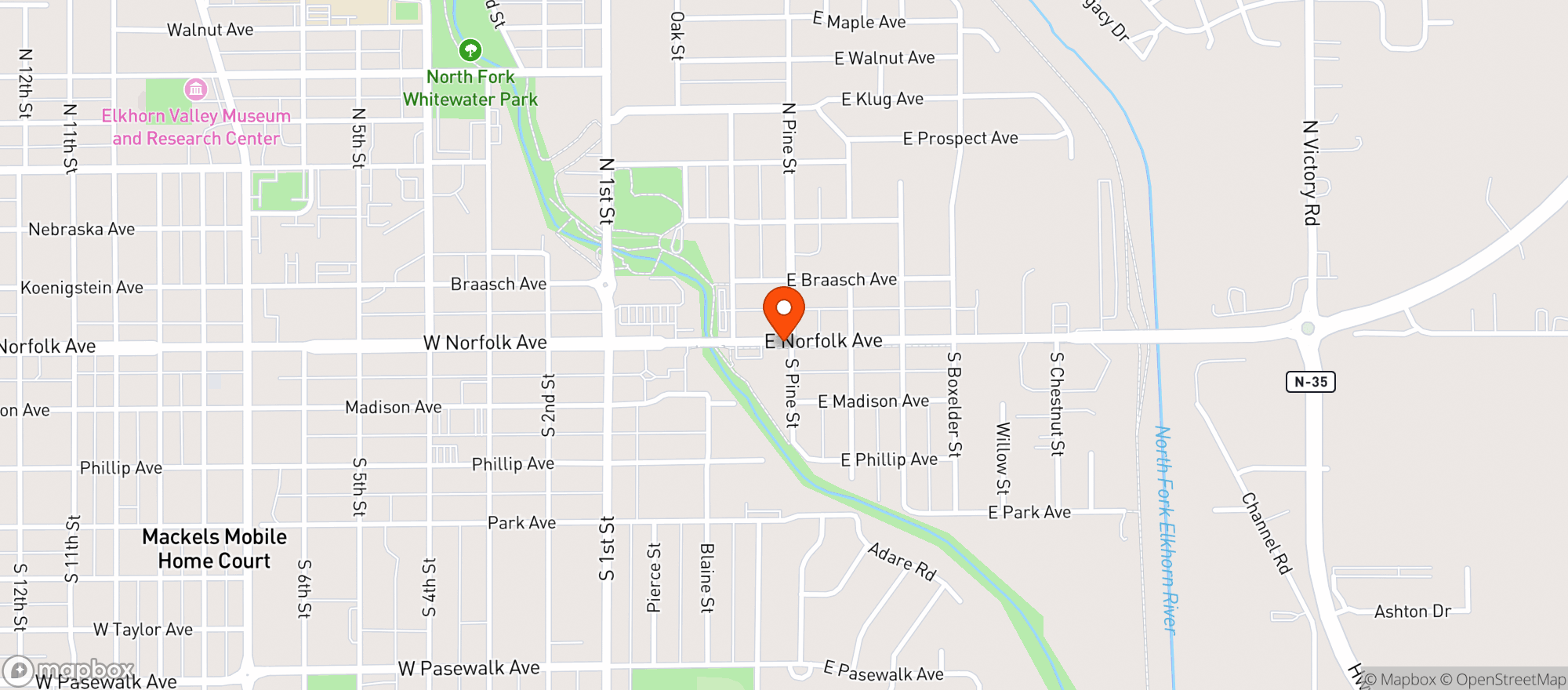 Map showing HY VEE WINE & SPIRITS