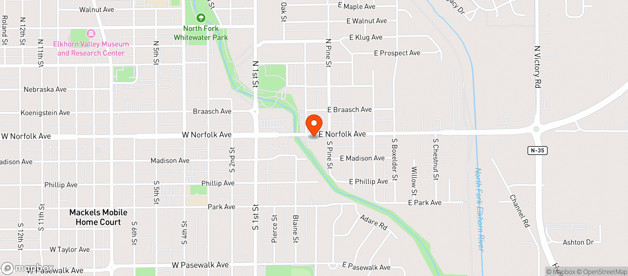 Map showing Hy Vee Fast & Fresh #1460