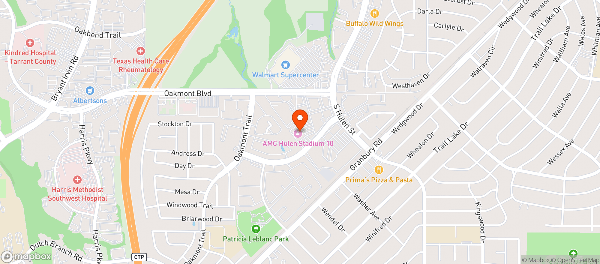 Map showing Amc Starplex Hulen 10 #747
