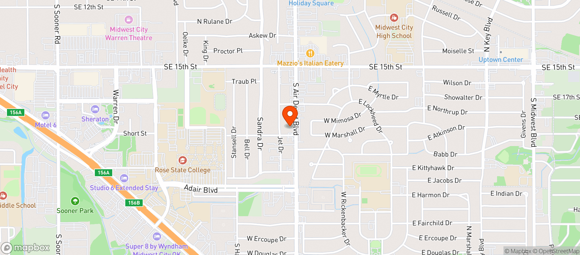 Map showing Liquor Zone - Midwest City