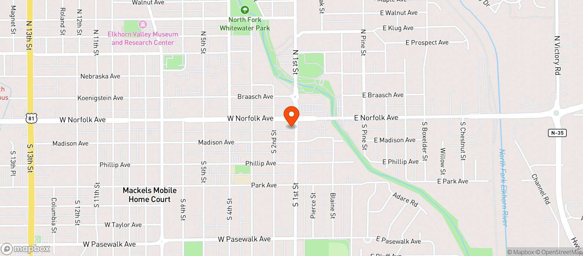 Map showing Smokin Deals