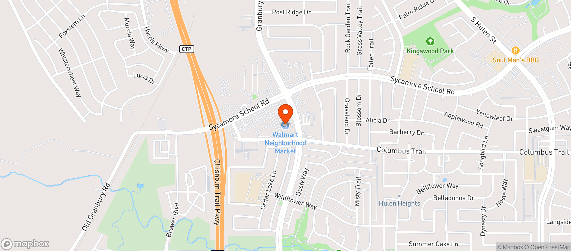 Map showing Walmart Neighborhood Ma #7251