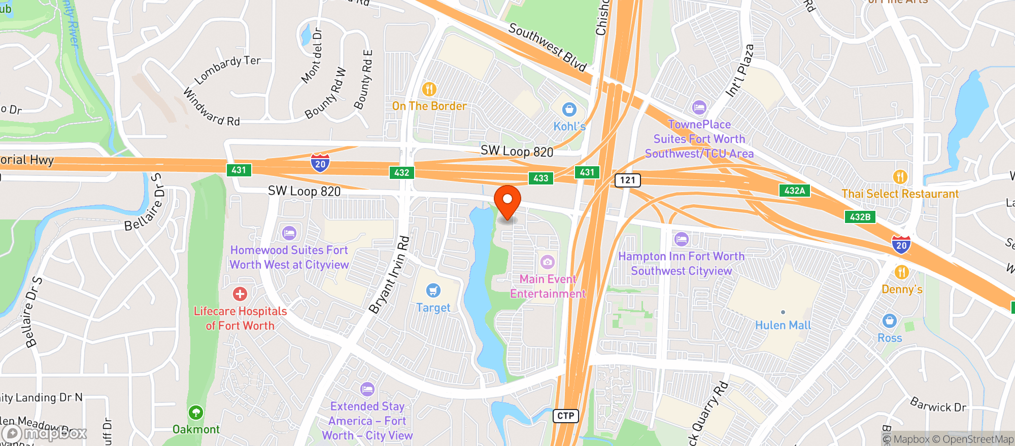 Map showing Twin Peaks Restaurant #46