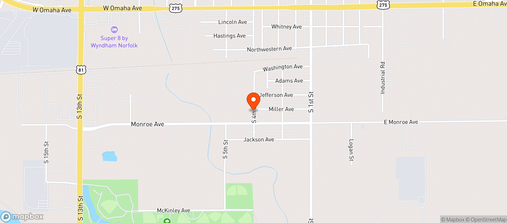 Map showing Heartland Beverage Special Event