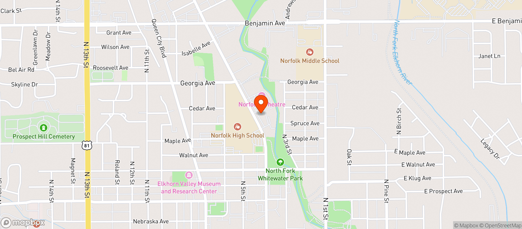 Map showing Franklins Bistro