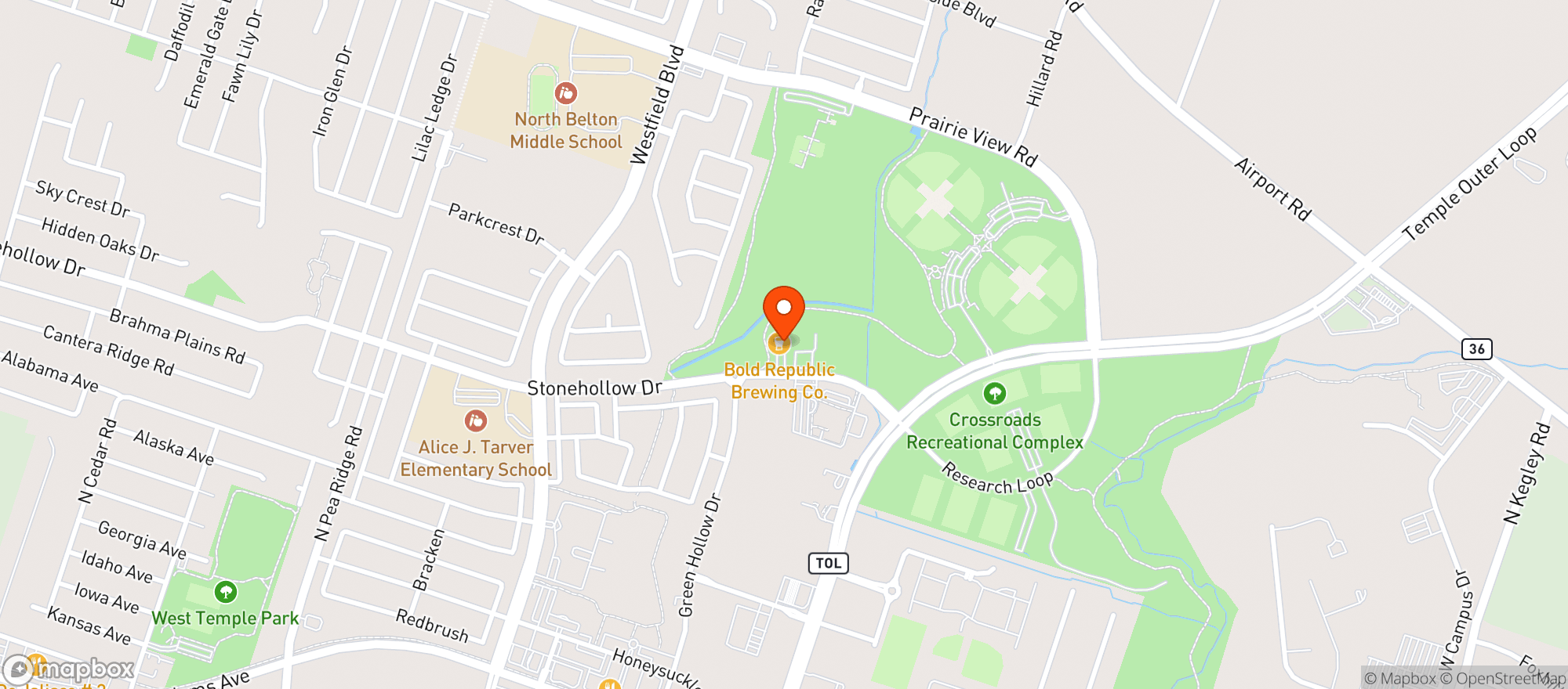 Map showing Bold Republic Brewing Company