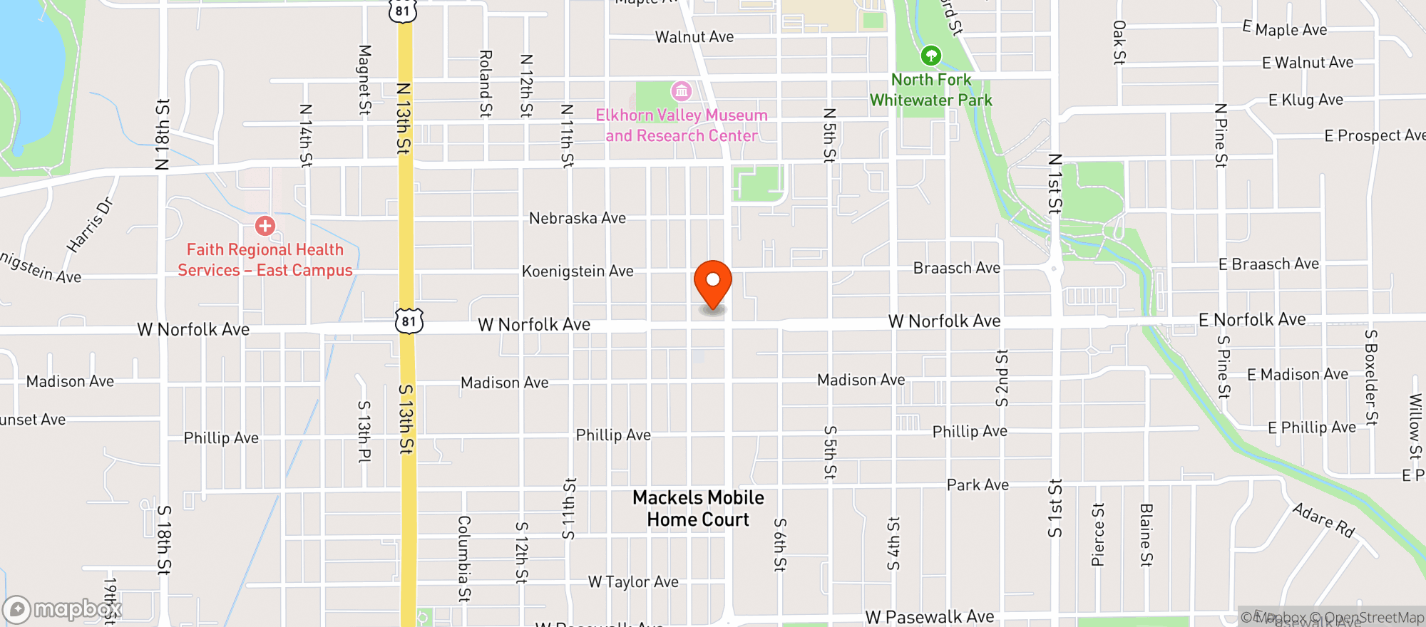 Map showing Black Cow Fat Pig Pub & Steak Rest