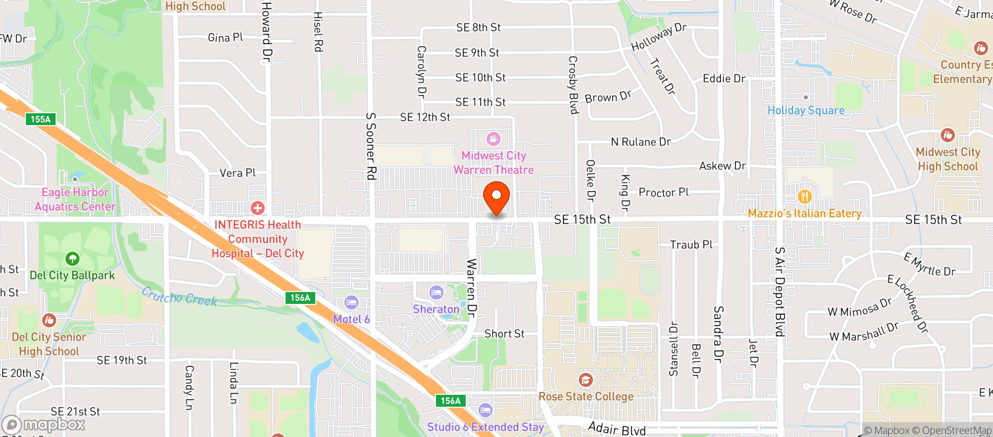 Map showing Mountain Mikes Pizza