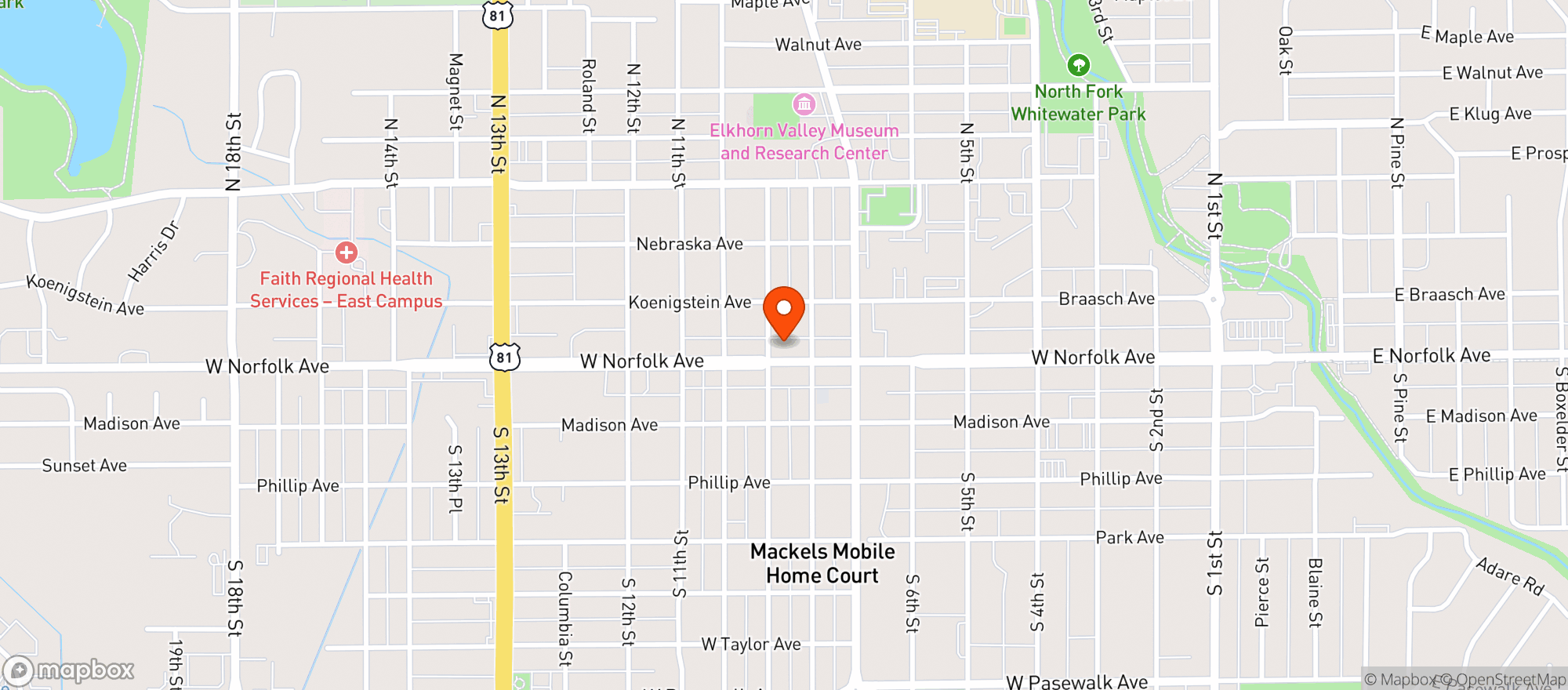 Map showing Shoppers Express
