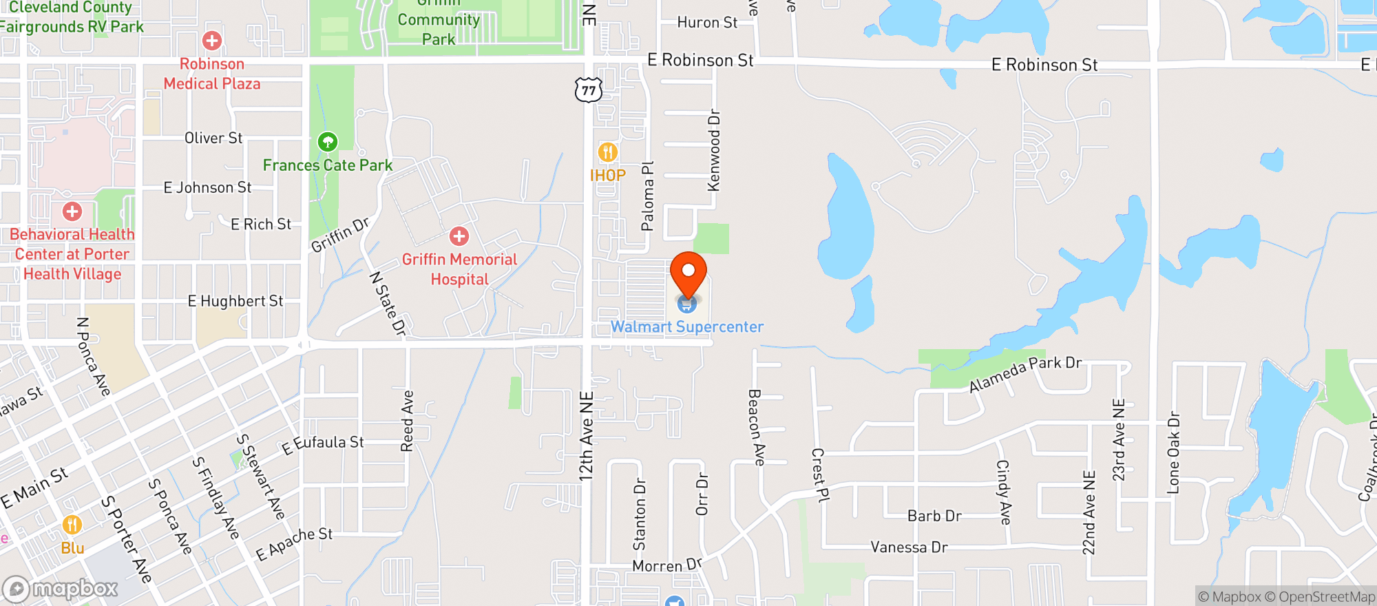 Map showing Walmart Supercenter
