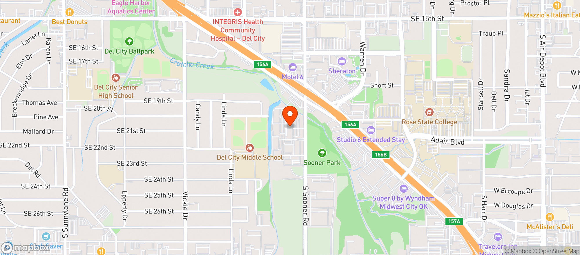 Map showing The Garage Burgers And Beer