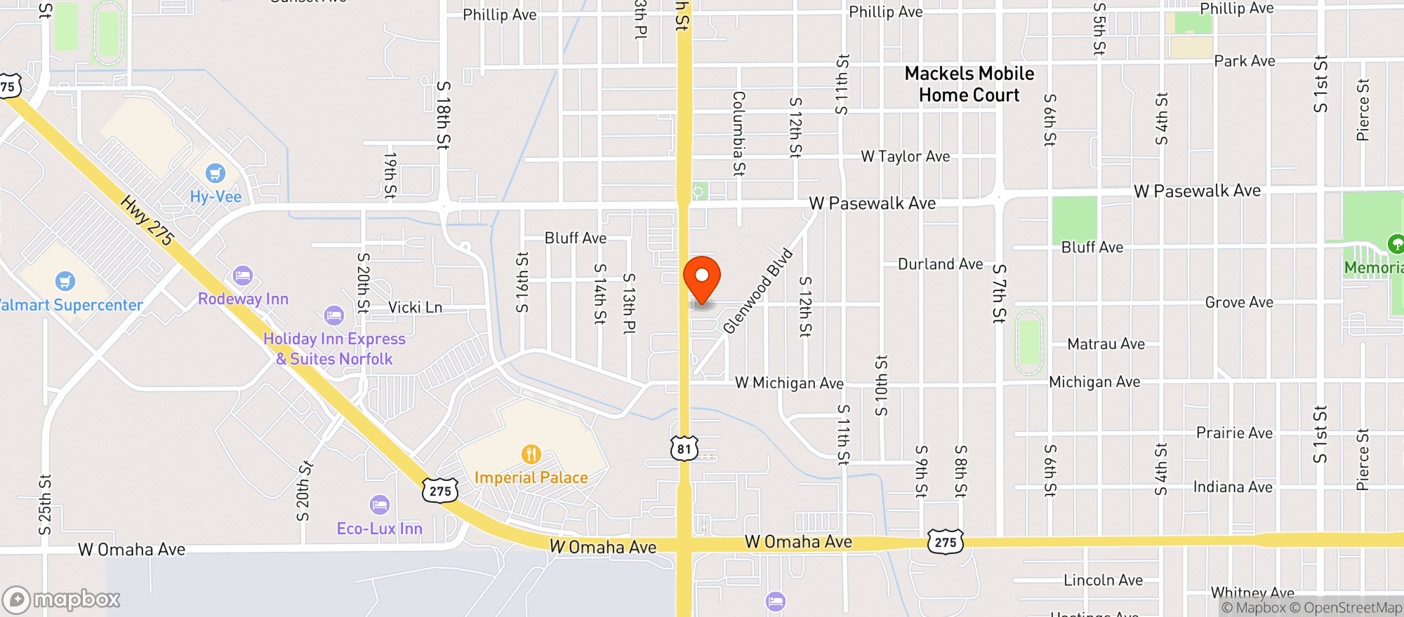 Map showing Louies Liquor