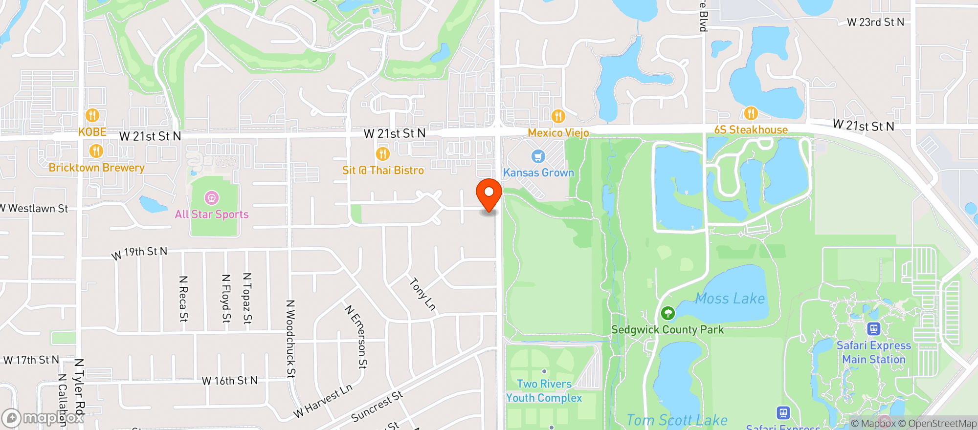 Map showing High Hopes ICT (Wichita's first dispensary)