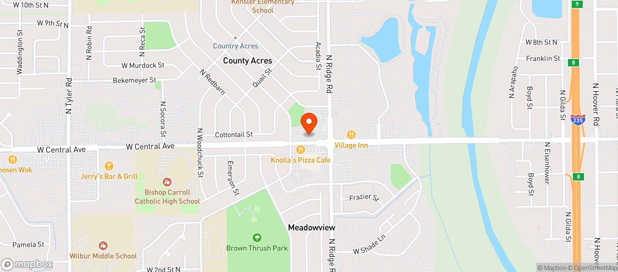 Map showing ABC W. Central