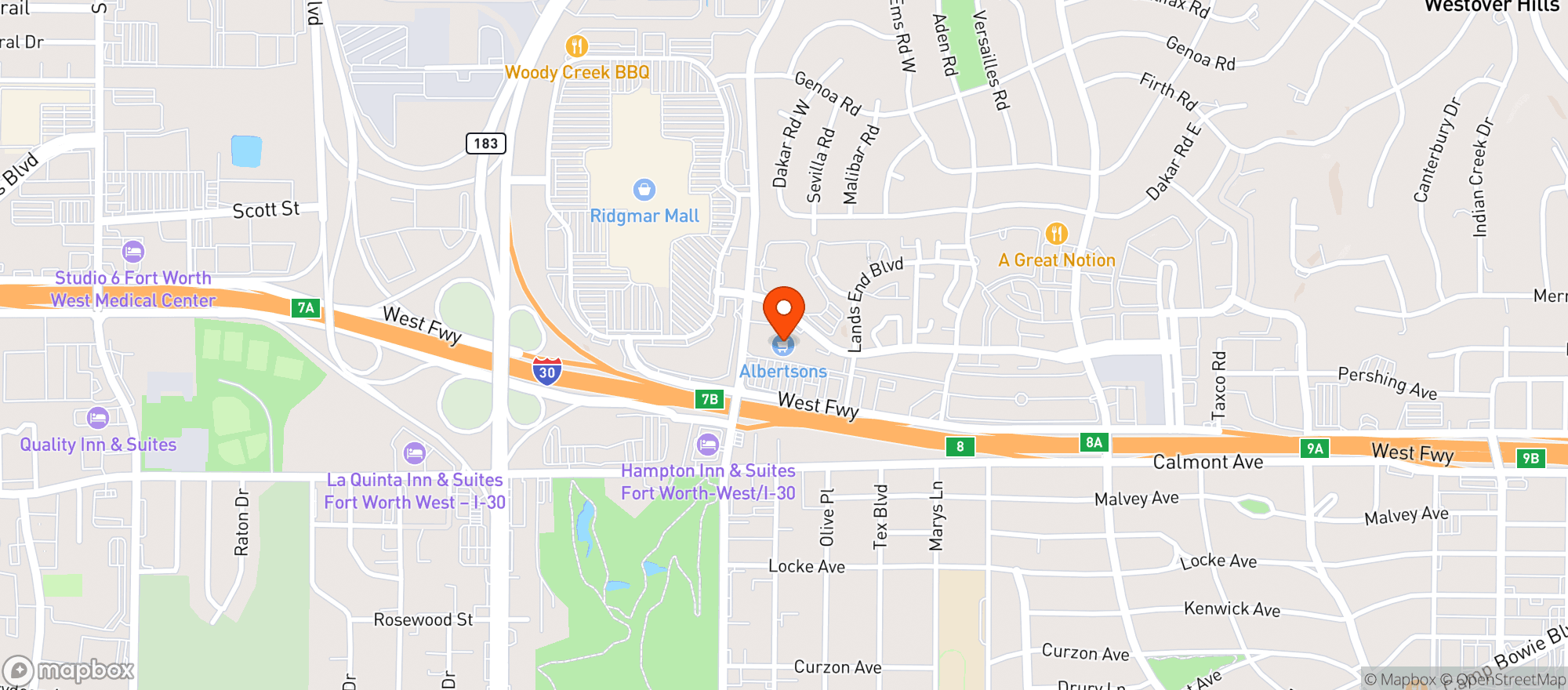 Map showing Albertsons