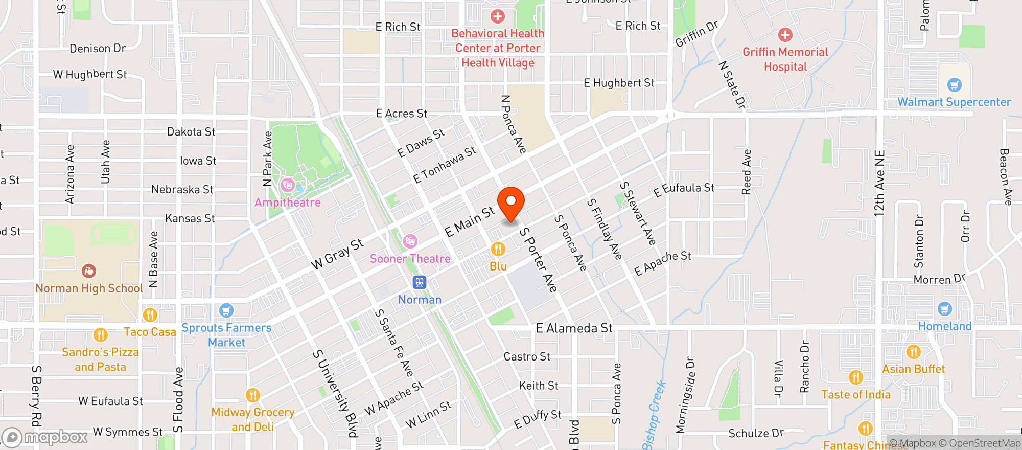 Map showing Smokeys Vape Shop - Norman