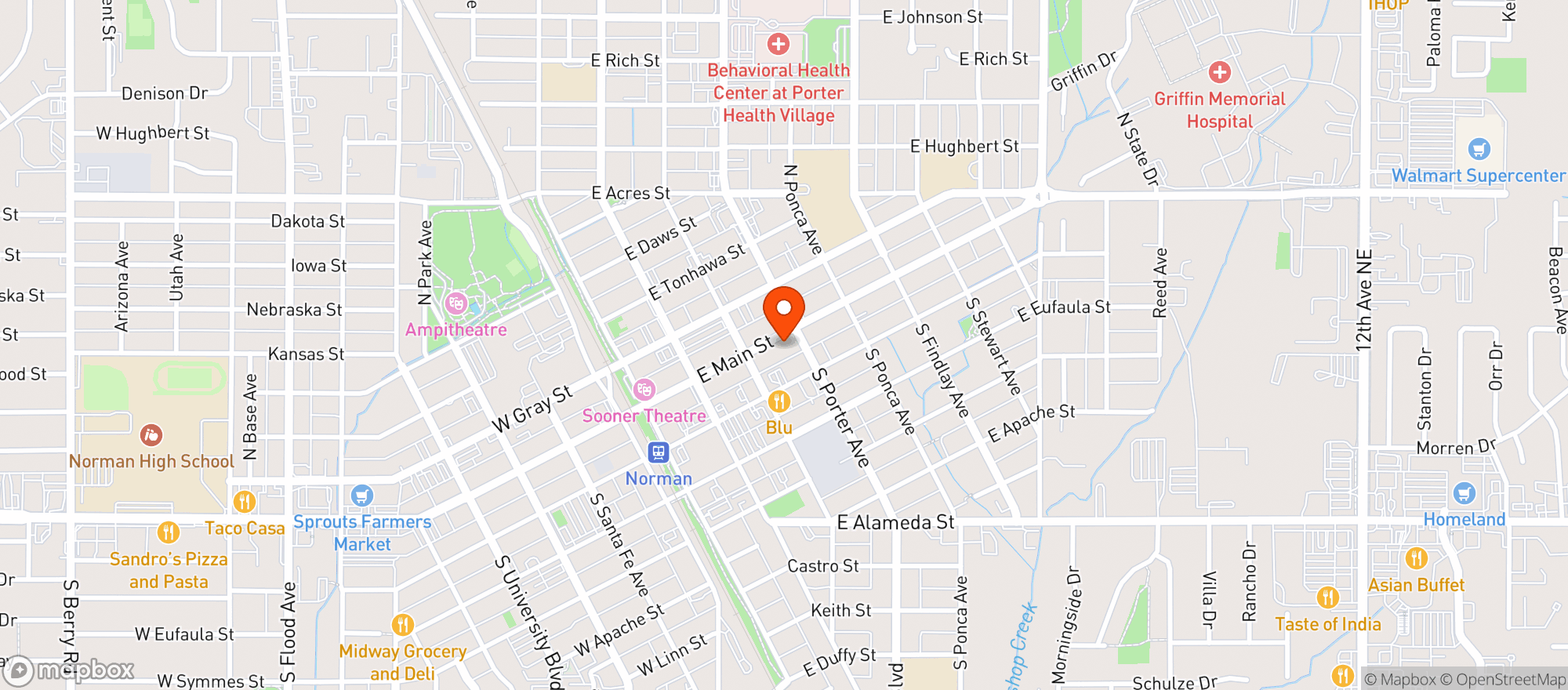 Map showing Moon Sushi Bar & Asian Bistro