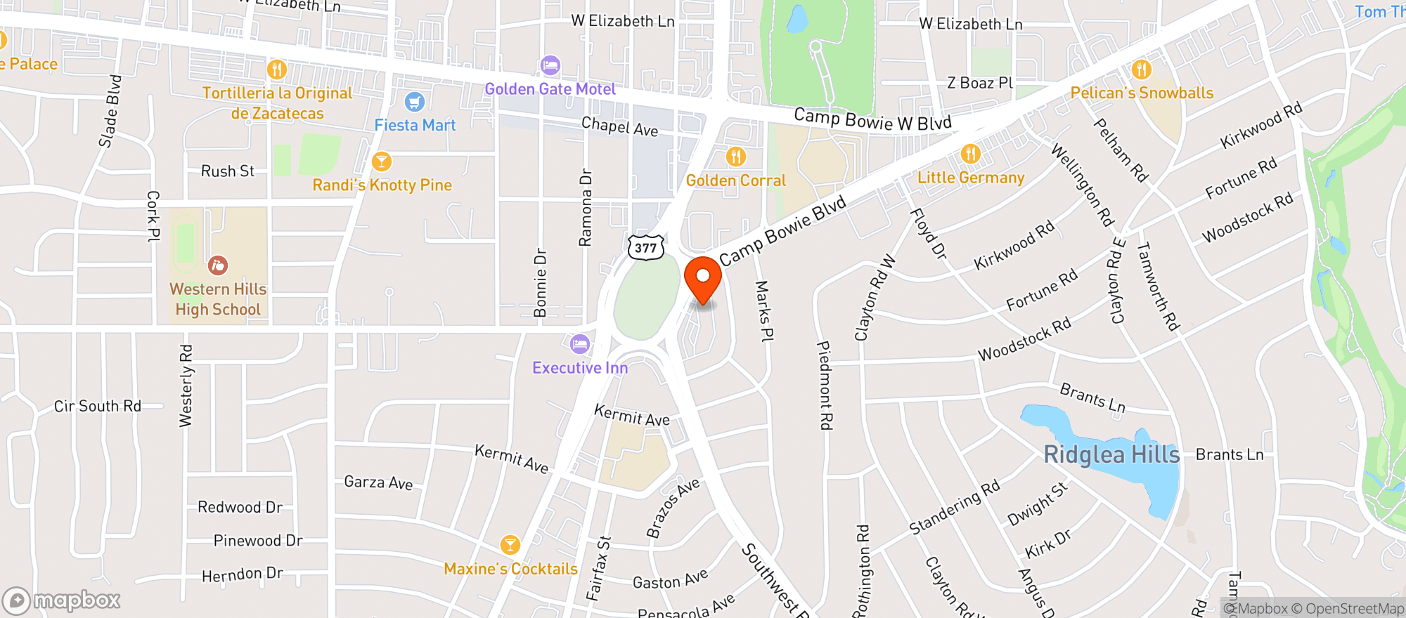 Map showing Magnolia Motor Lounge