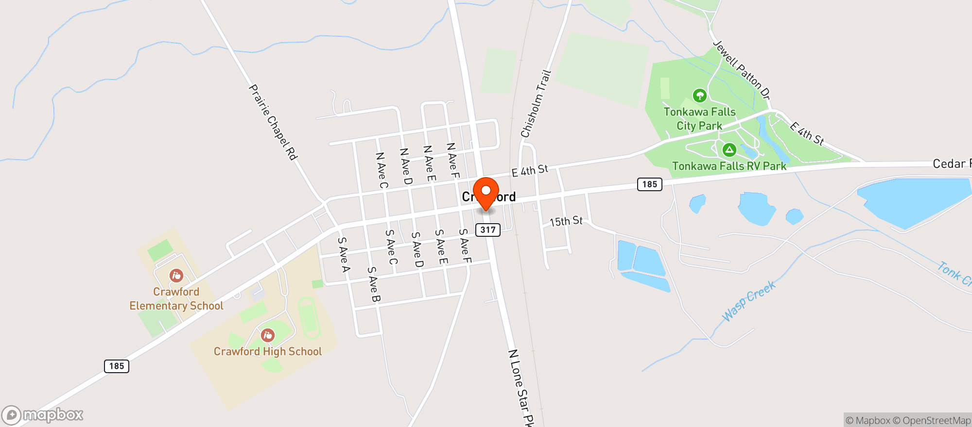 Map showing TEXACO
