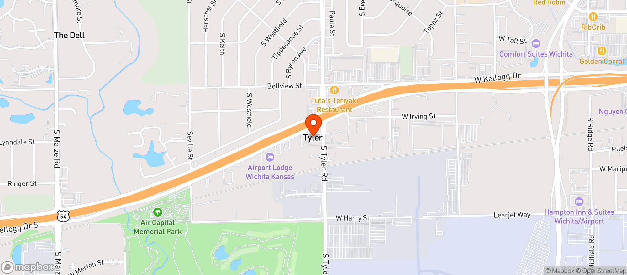 Map showing Carri Davis Liquor Outlet