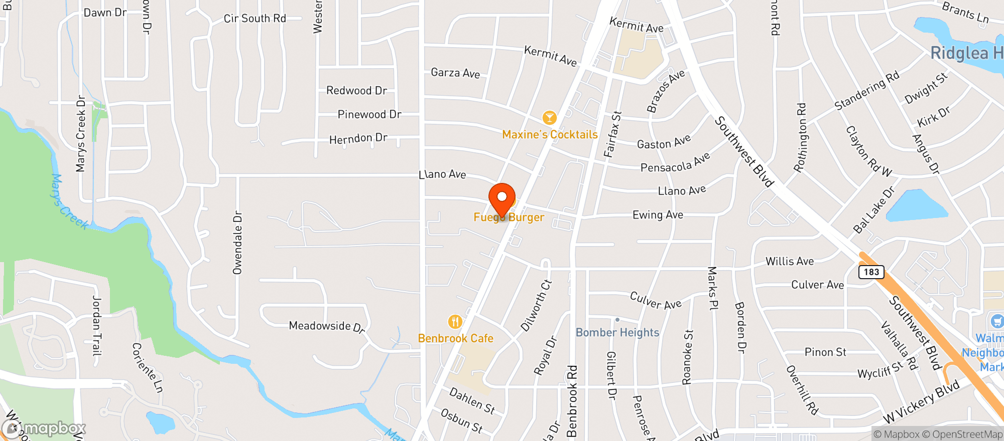 Map showing HUGO'S LIQUOR