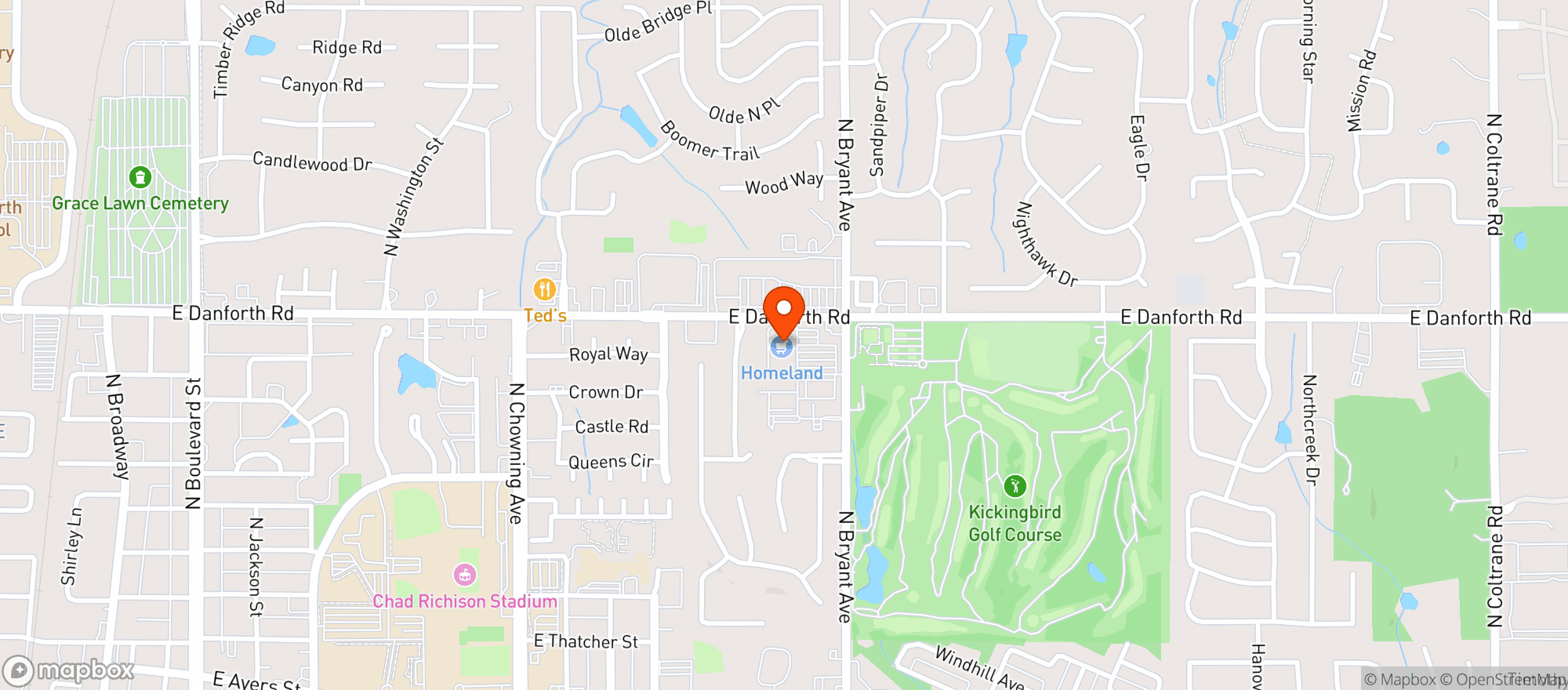 Map showing Homeland (Edmond - 238)