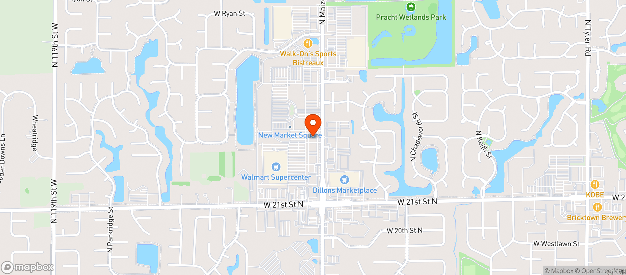 Map showing Buffalo Wild Wings Grill & Bar