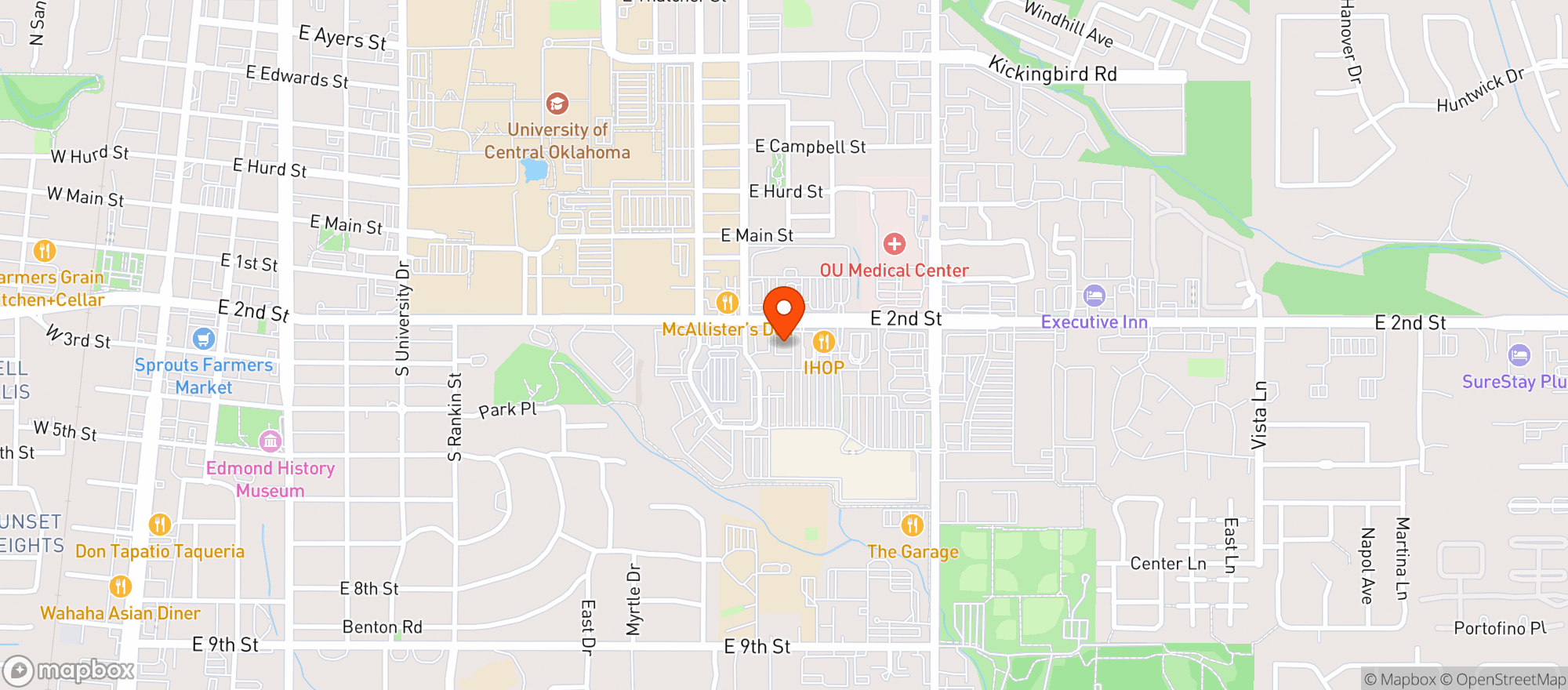Map showing Bricktown Brewery