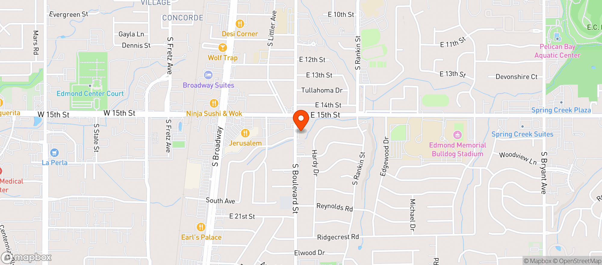 Map showing Edmond Wine Shop
