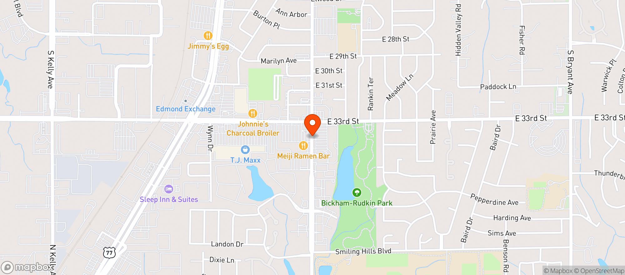 Map showing Natural Grocers by Vitamin Cottage - Natural Grocers by VC_Edmond (EM) - 00530101