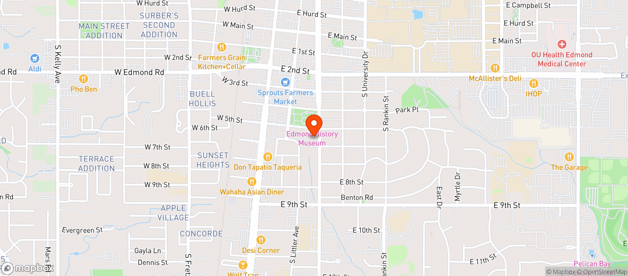 Map showing Sparrow Modern Italian Restaurant