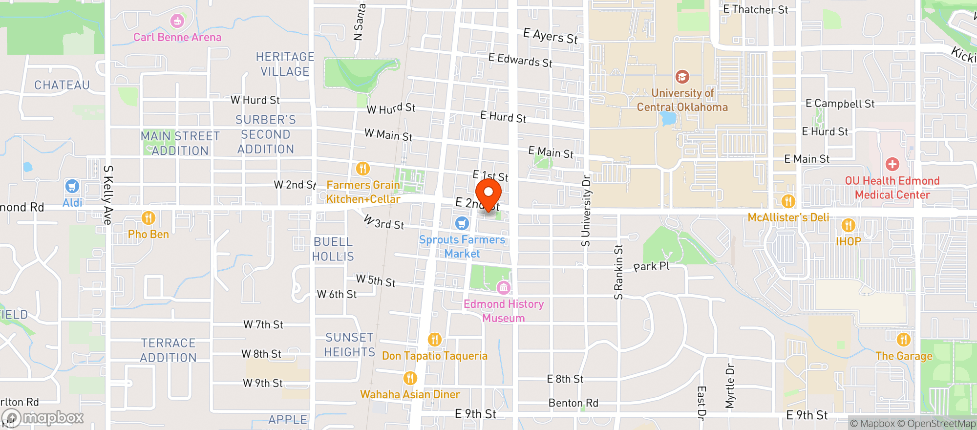 Map showing Market Beverage Co. - Edmond