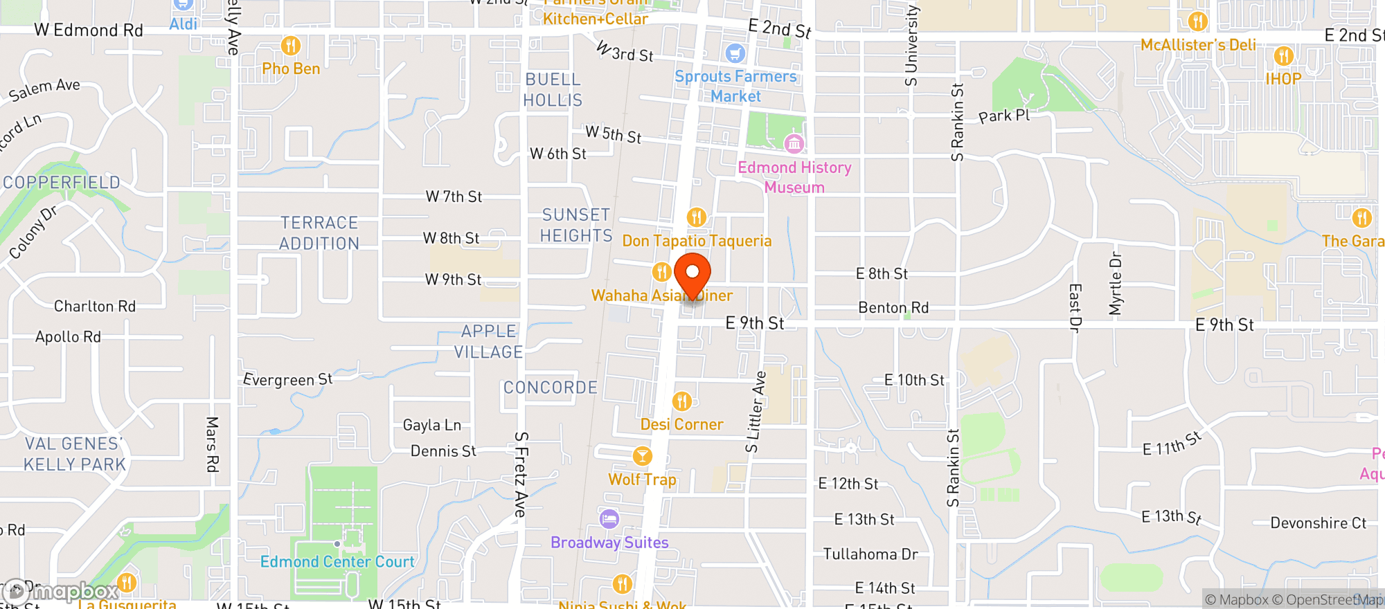 Map showing Oncue Express #105