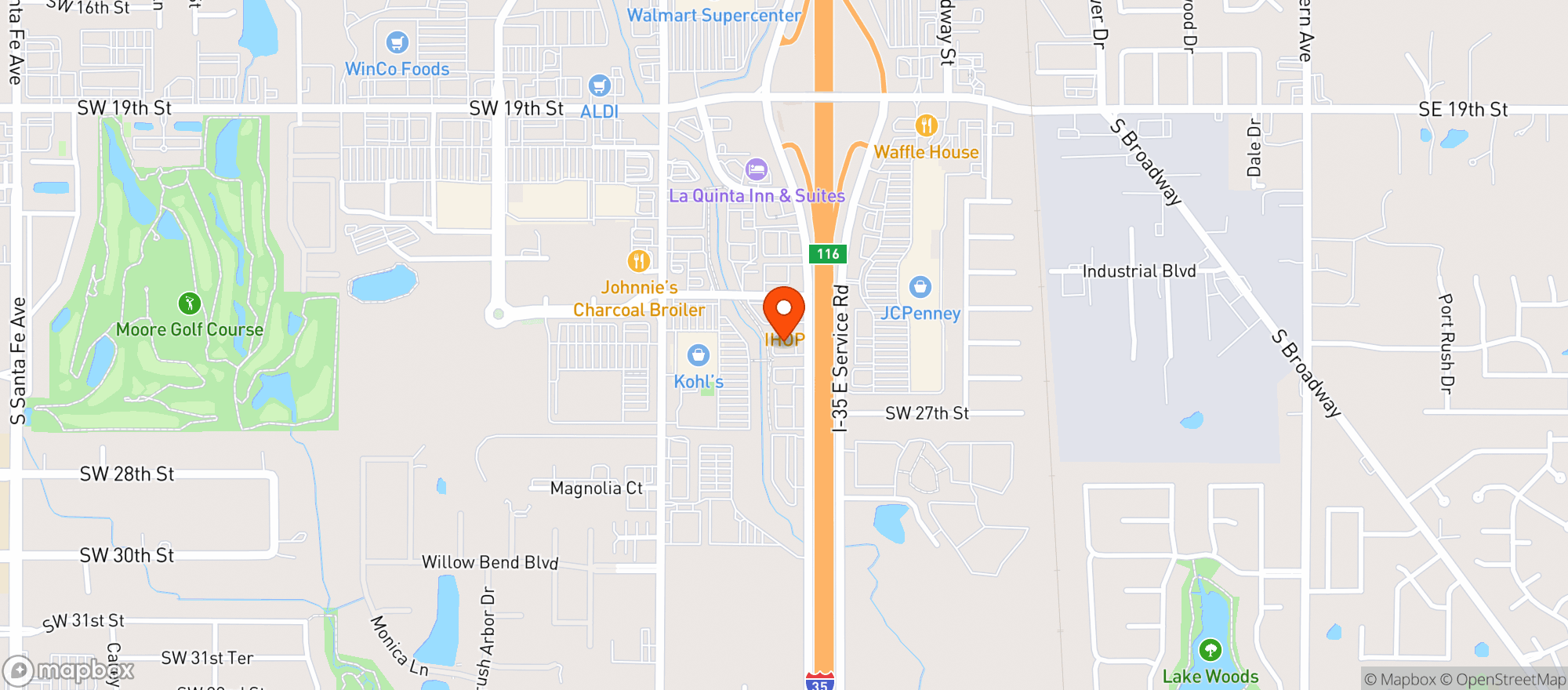 Map showing Buffalo Wild Wings Gril #3185