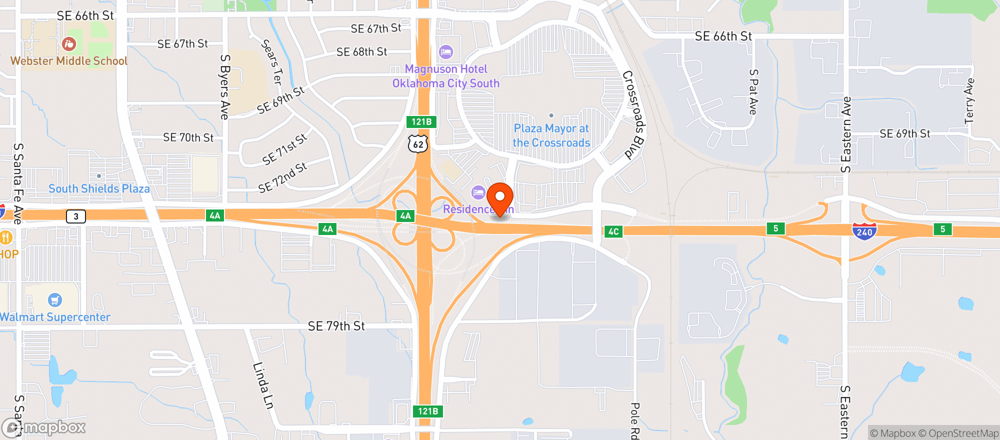 Map showing Texas Roadhouse