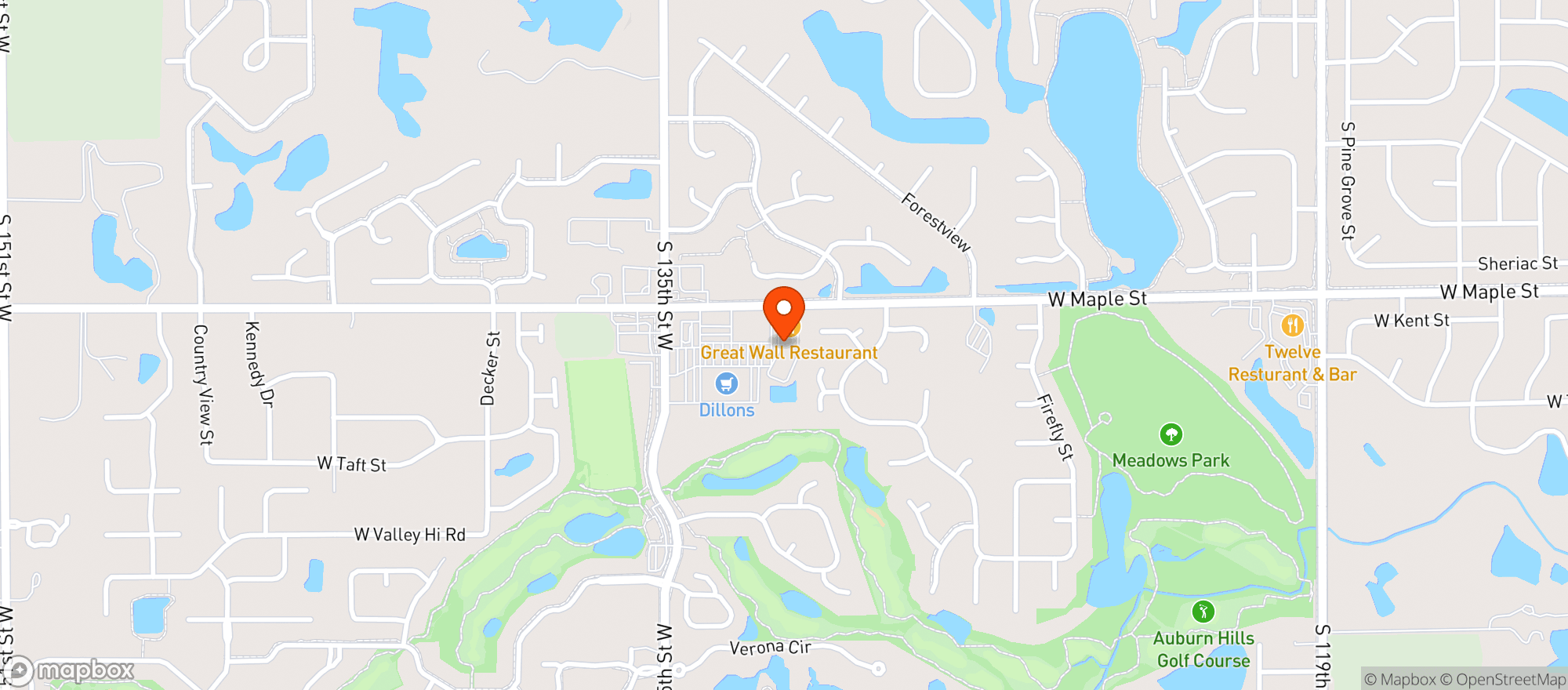 Map showing Auburn Spirits