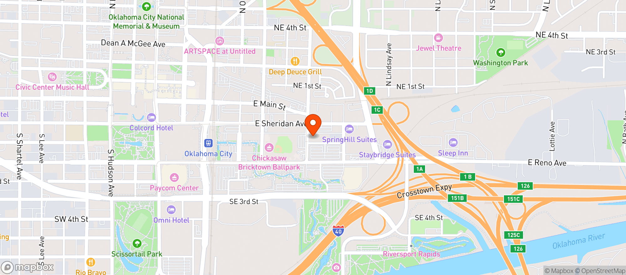 Map showing Bricktown Comedy Club #0000000