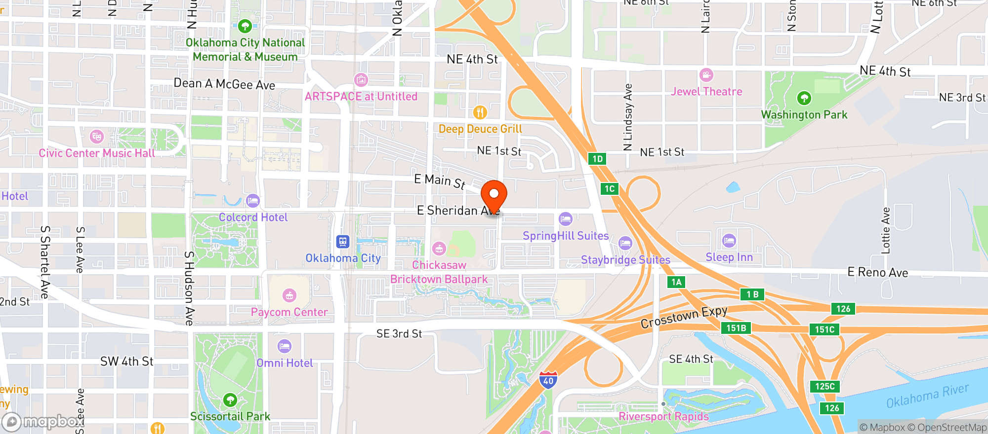 Map showing Hilton Garden Inn #okcsa