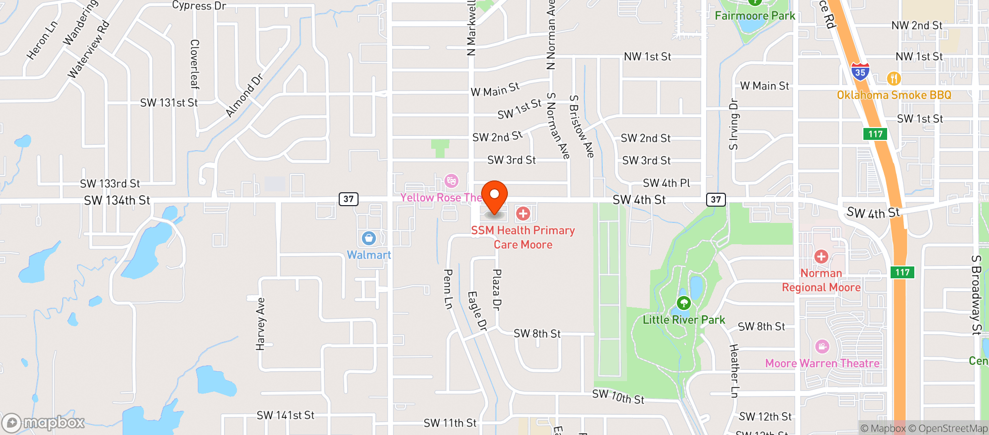 Map showing Moore Liquor