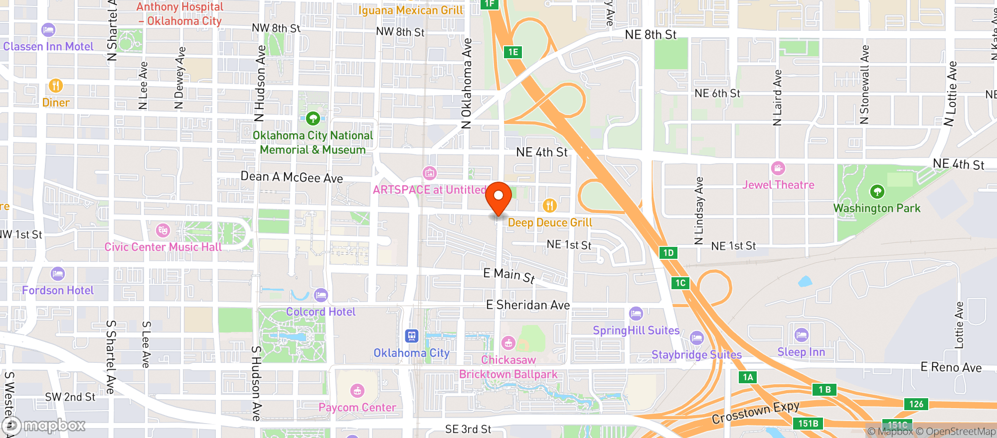 Map showing Levitate Grill
