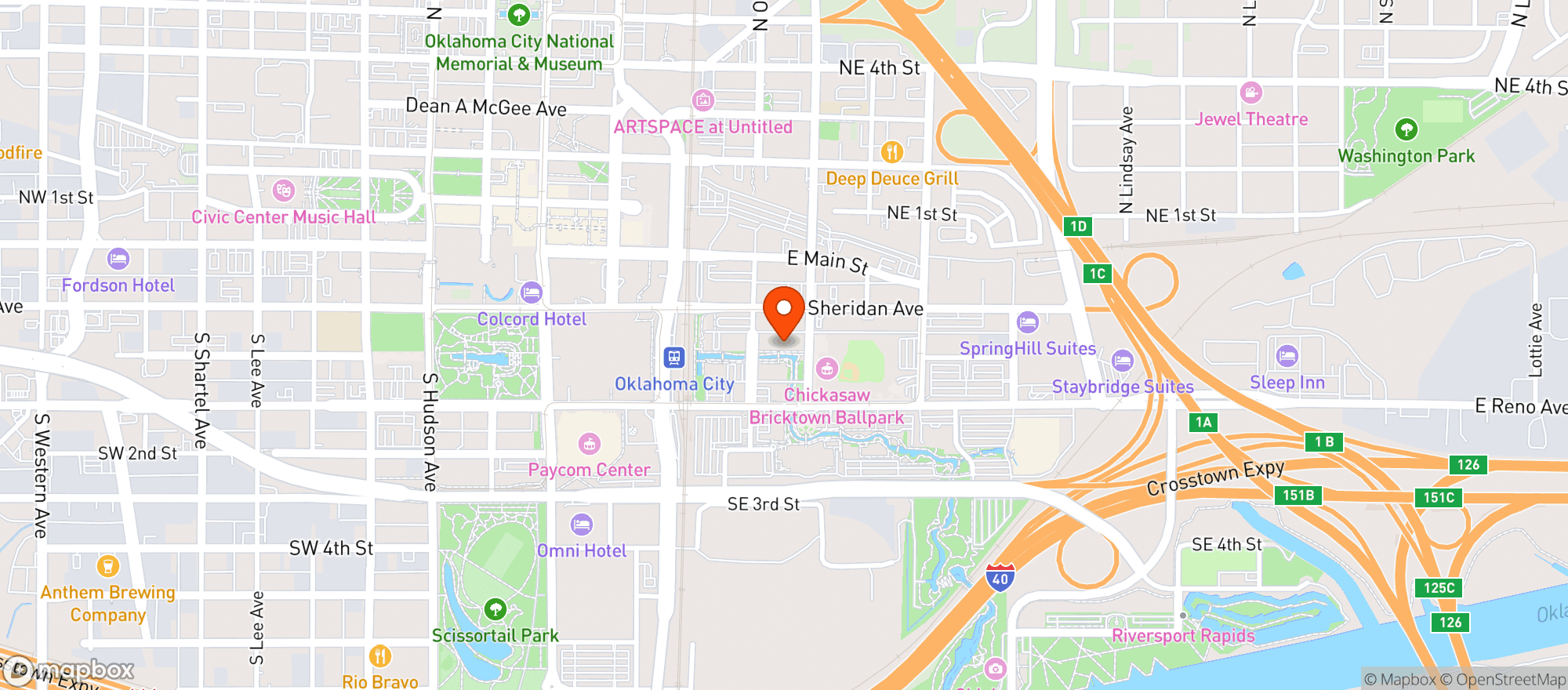 Map showing Coyote Ugly Saloon