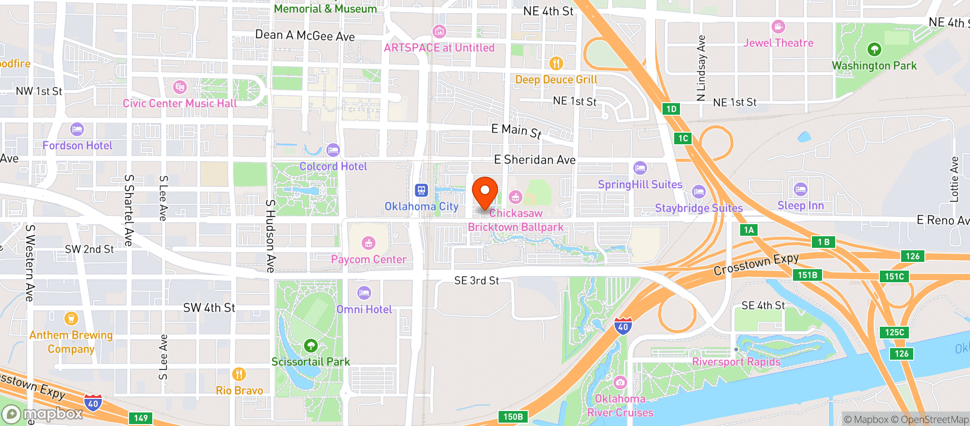 Map showing Whiskey Chicks Bar