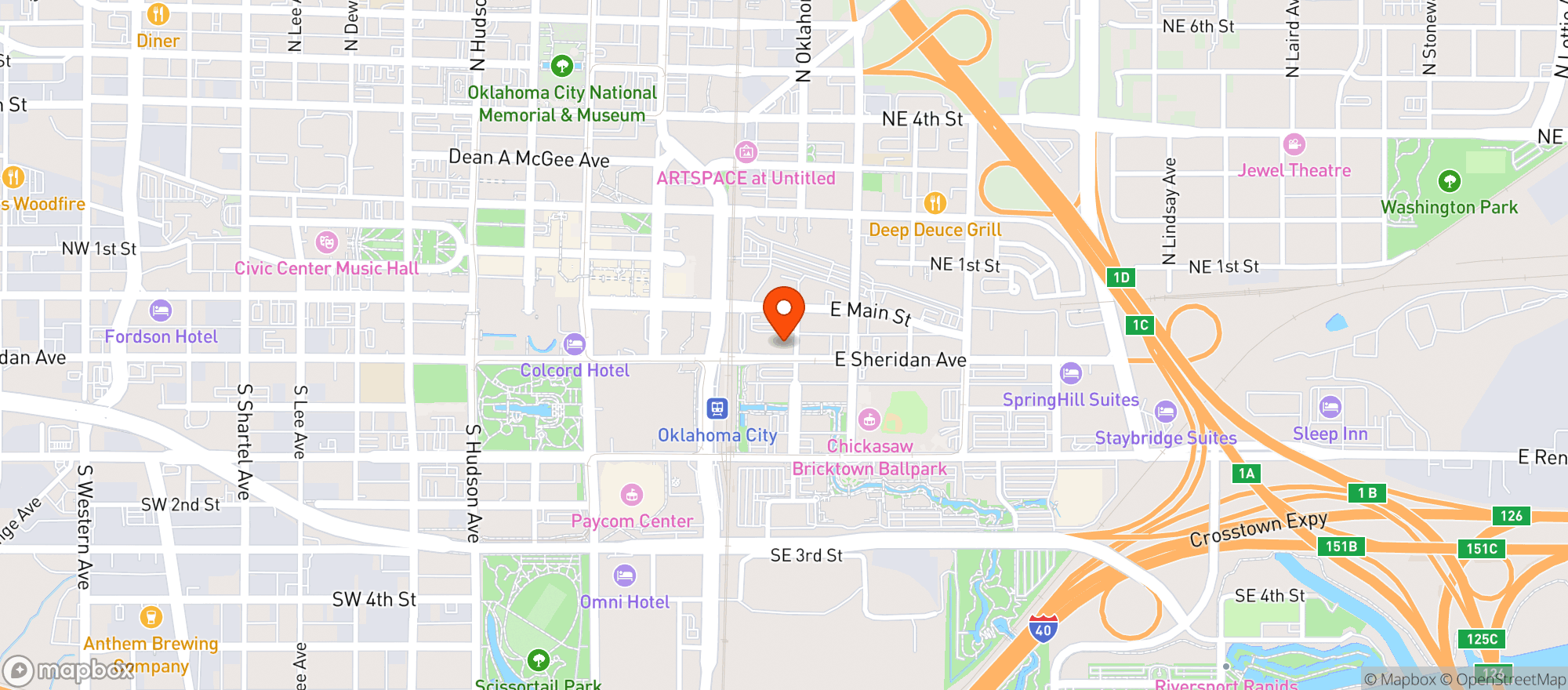 Map showing Rendezvous Pizza