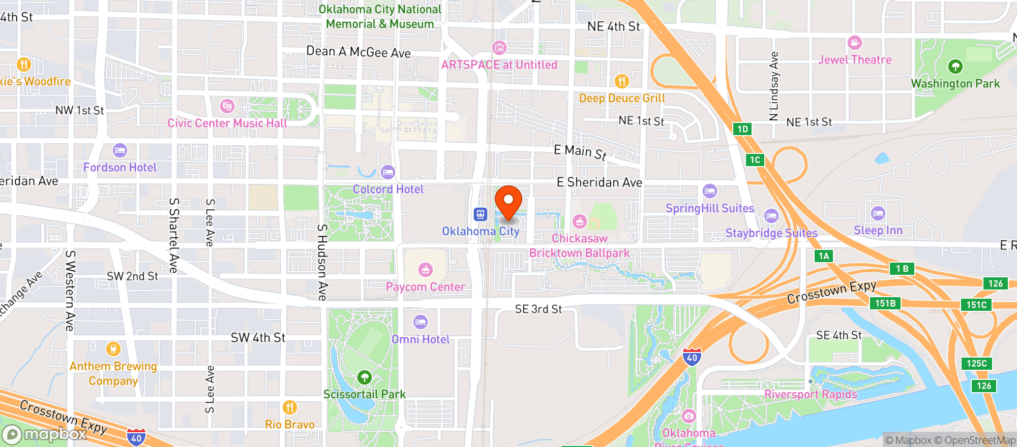 Map showing Oklahoma Craft
