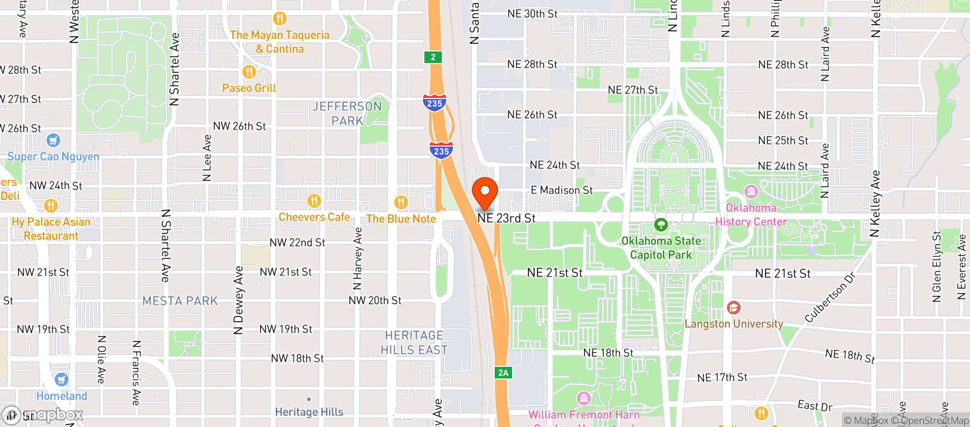 Map showing Oncue