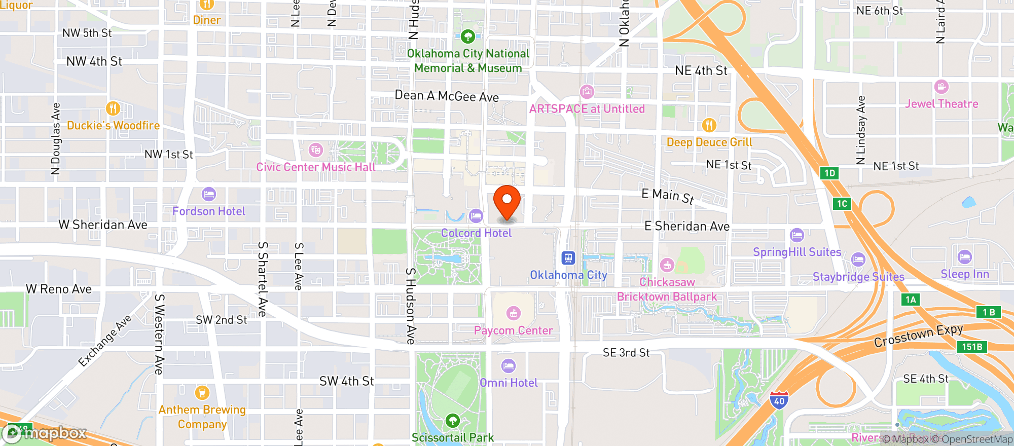 Map showing Mahogany Prime Steakhouse